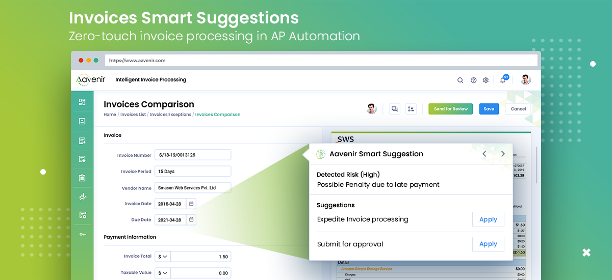 screenshot of Aavenir Invoiceflow